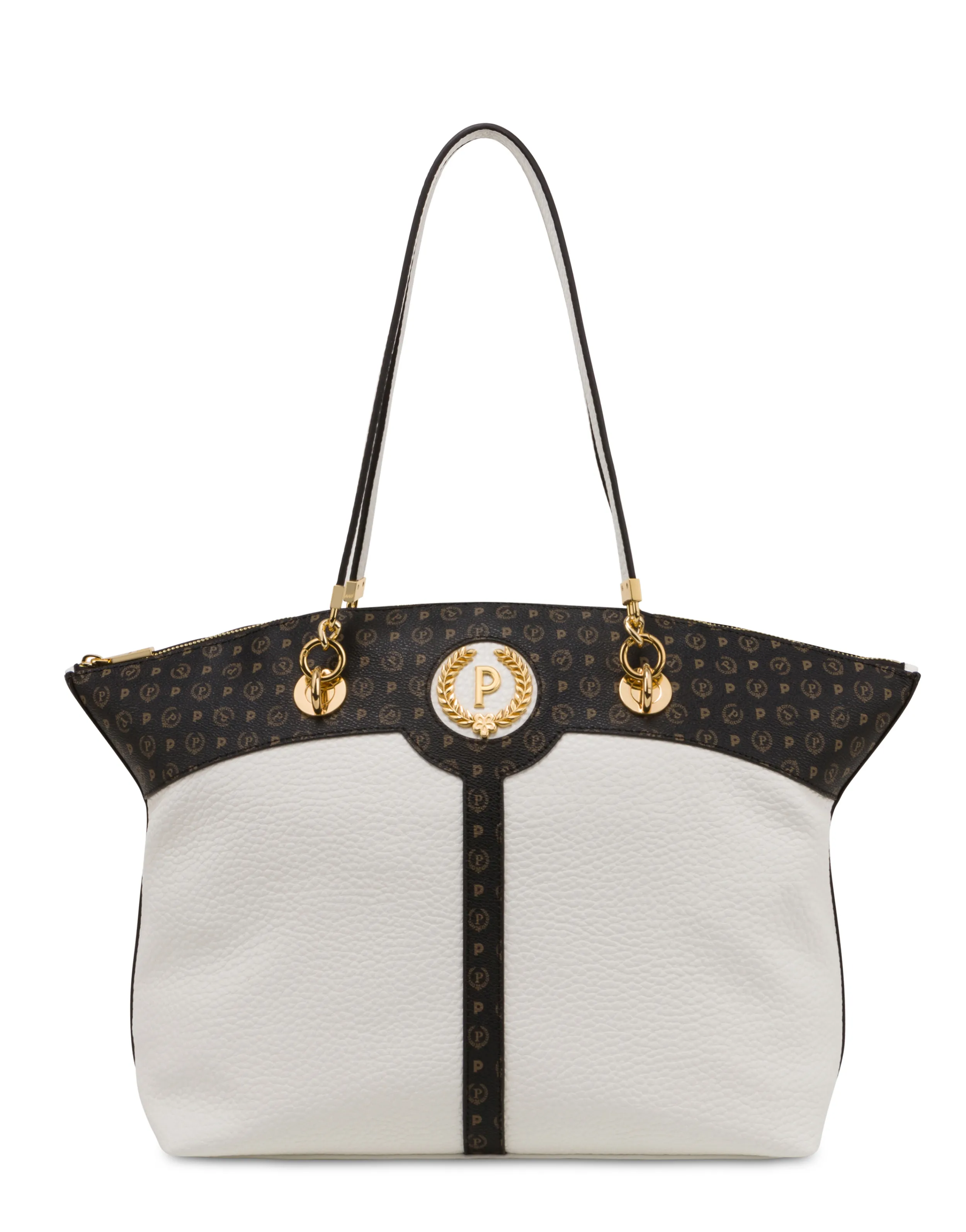 Pollini Shopping Bag Bianco/Nero Discount