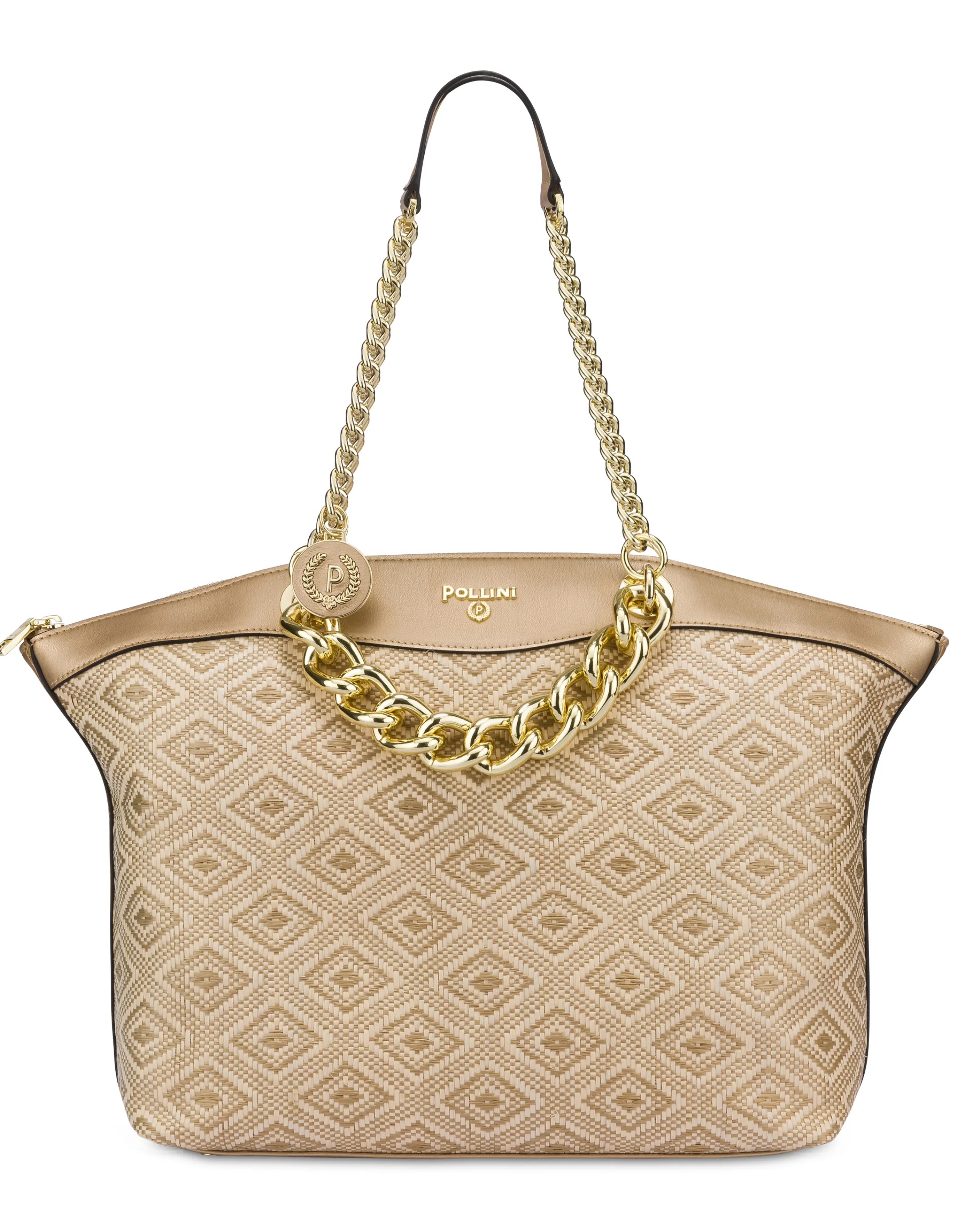 Pollini Shopping Bag Avorio/Oro Online