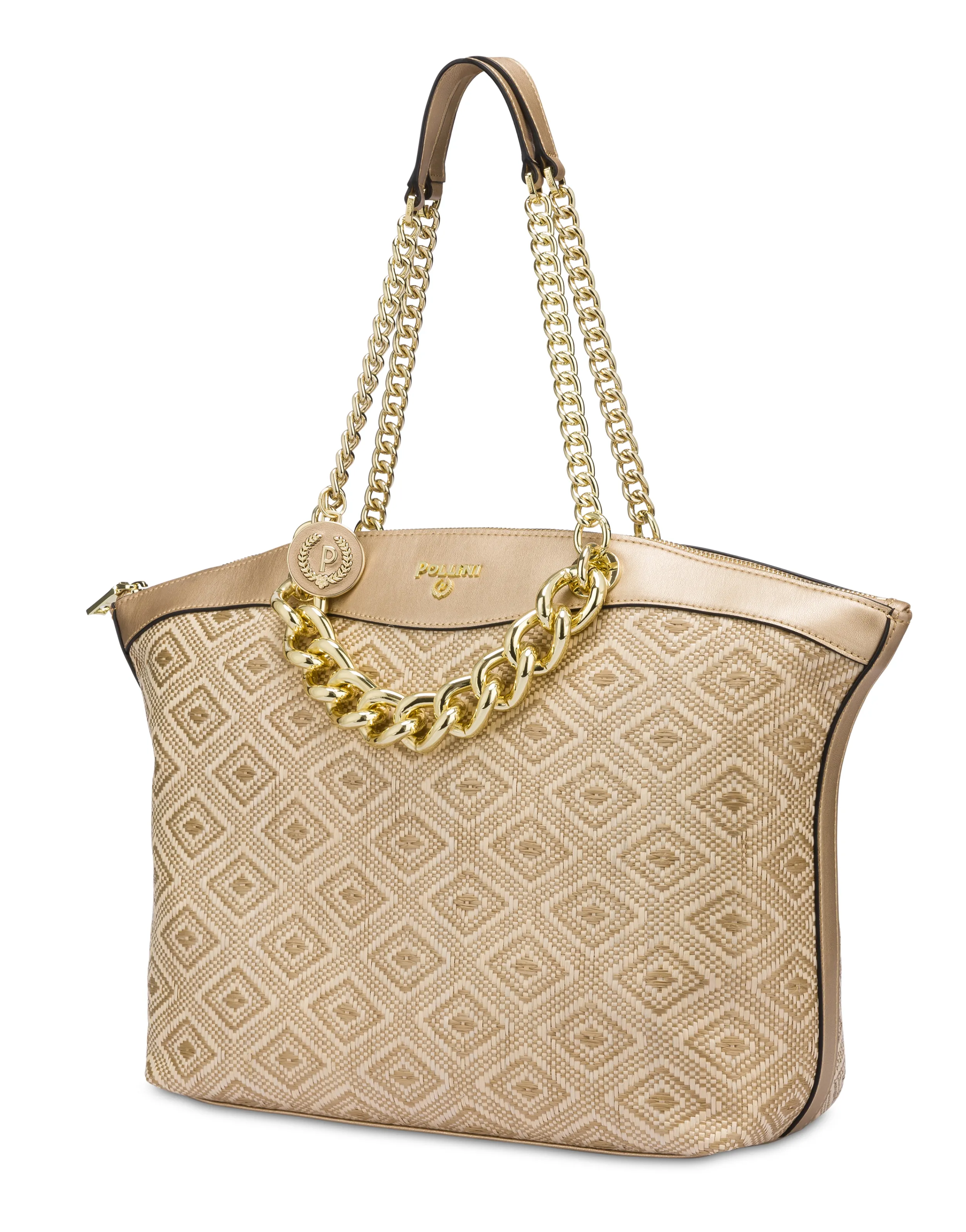 Pollini Shopping Bag Avorio/Oro Online